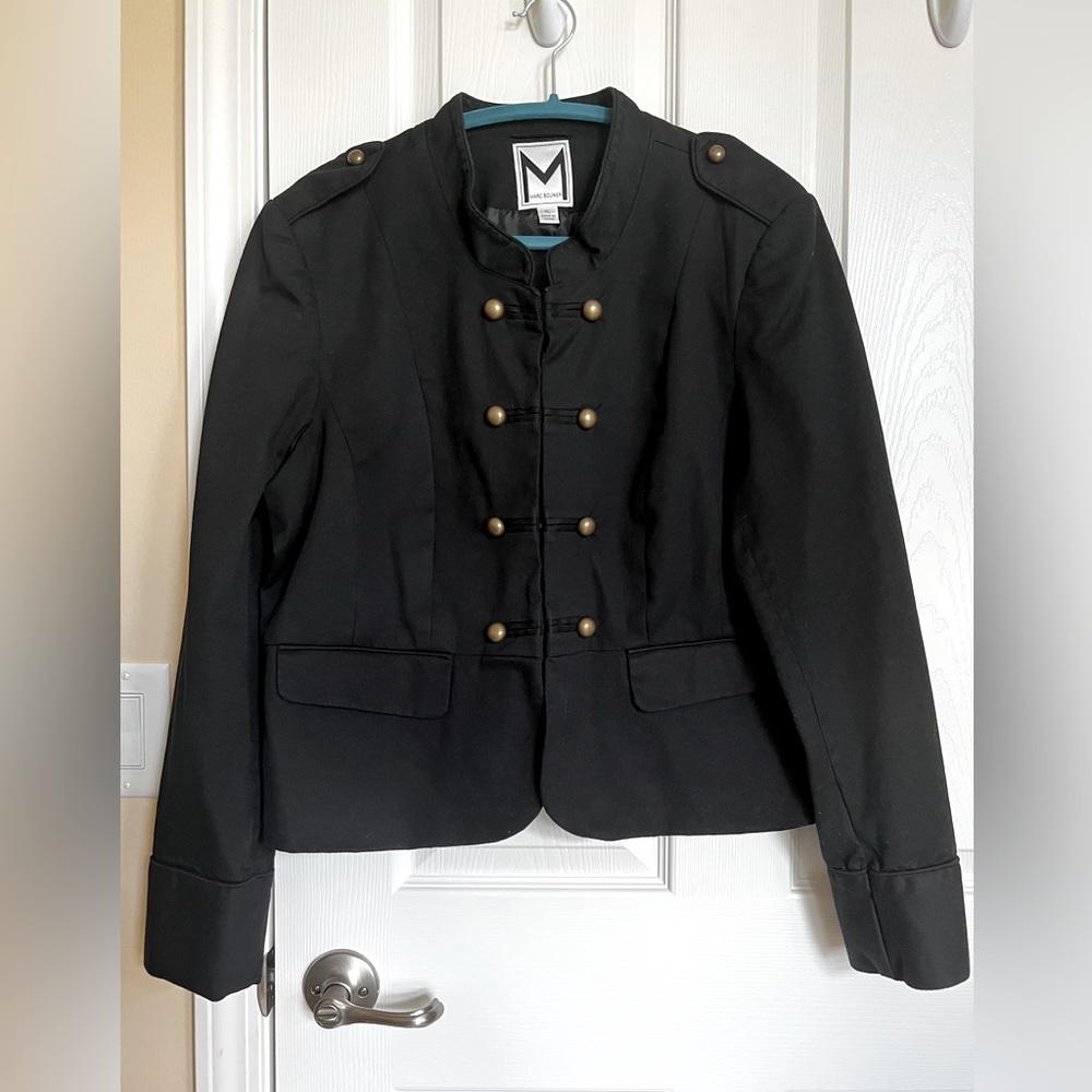Marc Bouwer Faux Double Breasted Military Style  Black Jacket. X-Large